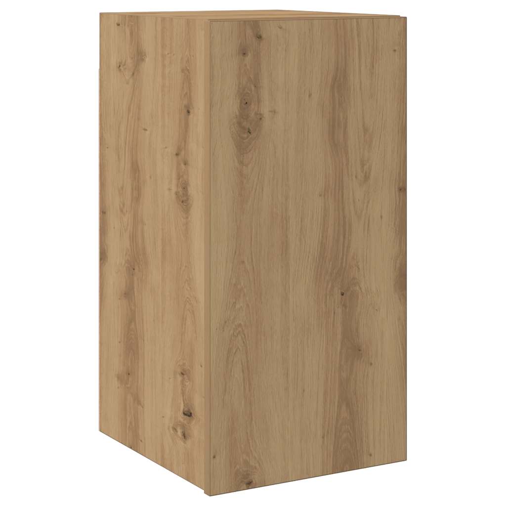 Tv-wandkasten 4 st bewerkt hout artisanaal eikenkleurig