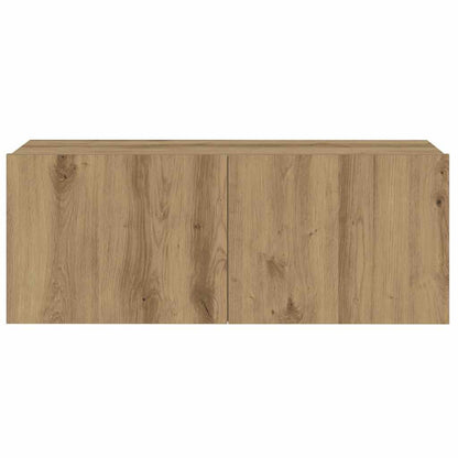 Tv-wandkasten 4 st bewerkt hout artisanaal eikenkleurig