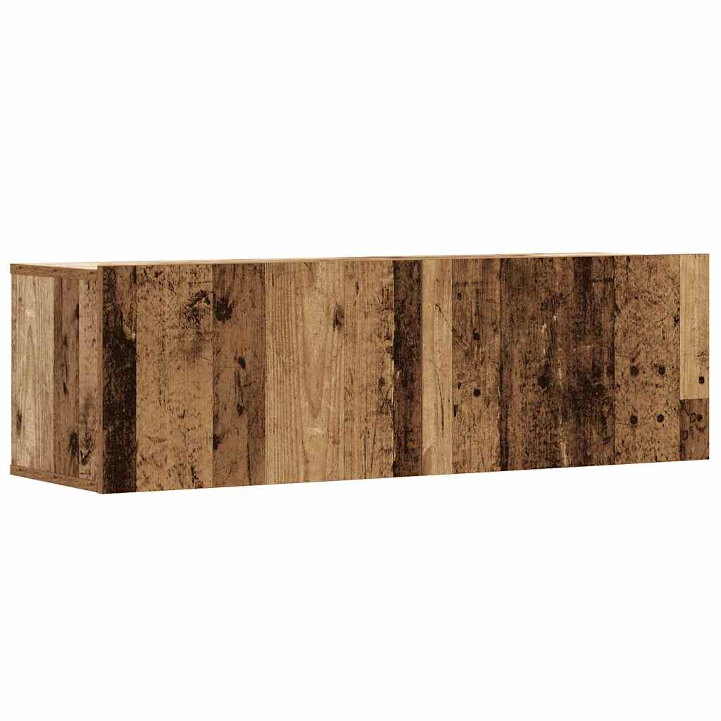 6-delig Tv-meubelset wandmontage bewerkt hout oud houtkleurig