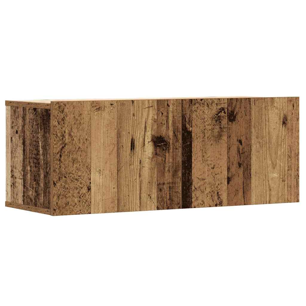 8-delig Tv-meubelset wandmontage bewerkt hout oud houtkleurig