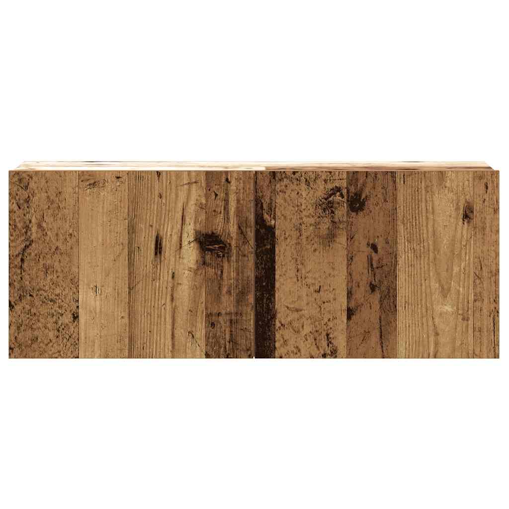 8-delig Tv-meubelset wandmontage bewerkt hout oud houtkleurig