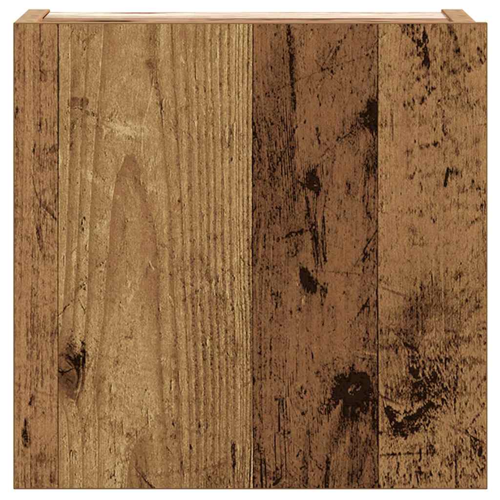 8-delig Tv-meubelset wandmontage bewerkt hout oud houtkleurig