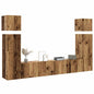 8-delig Tv-meubelset wandmontage bewerkt hout oud houtkleurig