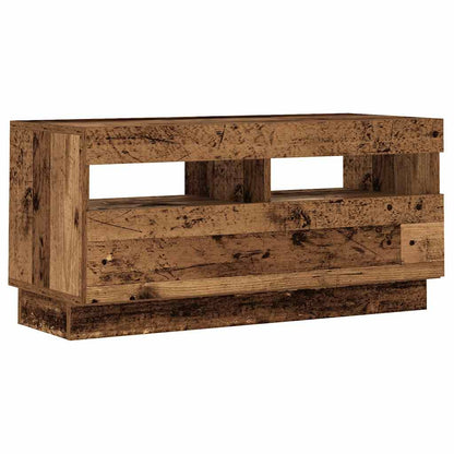 Tv-meubel met LED 260x35x40 cm bewerkt hout oud hout
