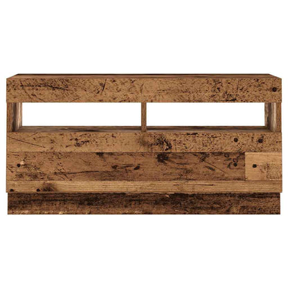 Tv-meubel met LED 260x35x40 cm bewerkt hout oud hout