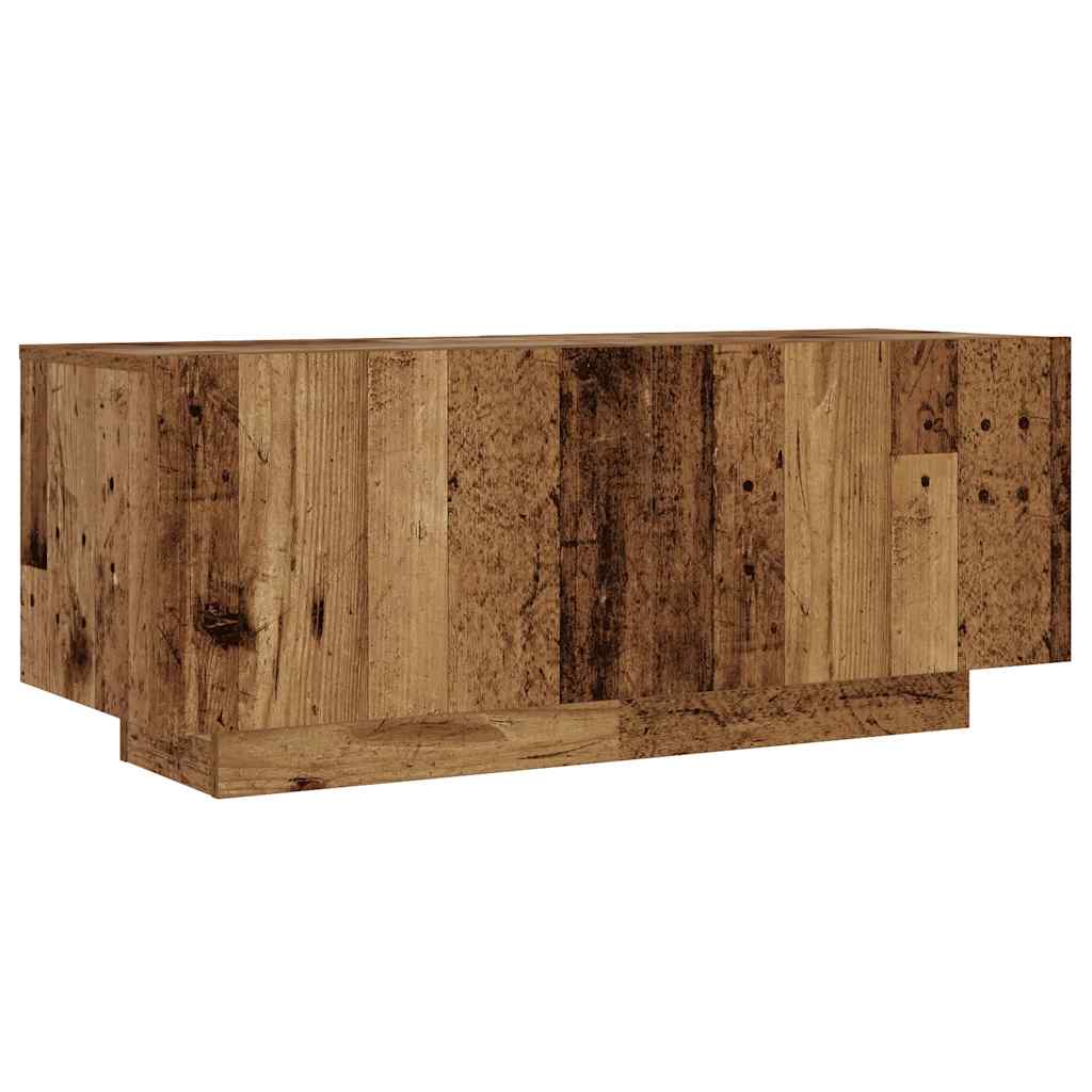 Tv-meubel met LED 260x35x40 cm bewerkt hout oud hout