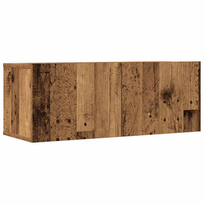 5-delig Tv-meubelset wandmontage bewerkt hout oud houtkleurig