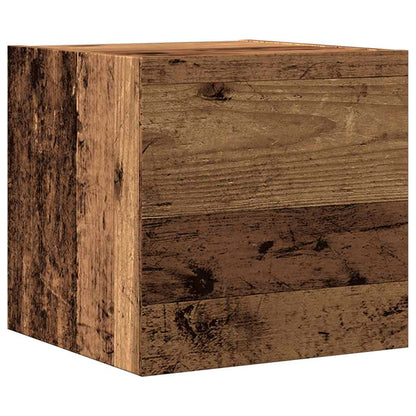 5-delig Tv-meubelset wandmontage bewerkt hout oud houtkleurig