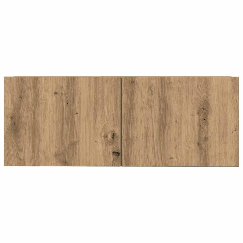 3-delig Tv-meubelset wandmontage bewerkt hout artisanaal eiken