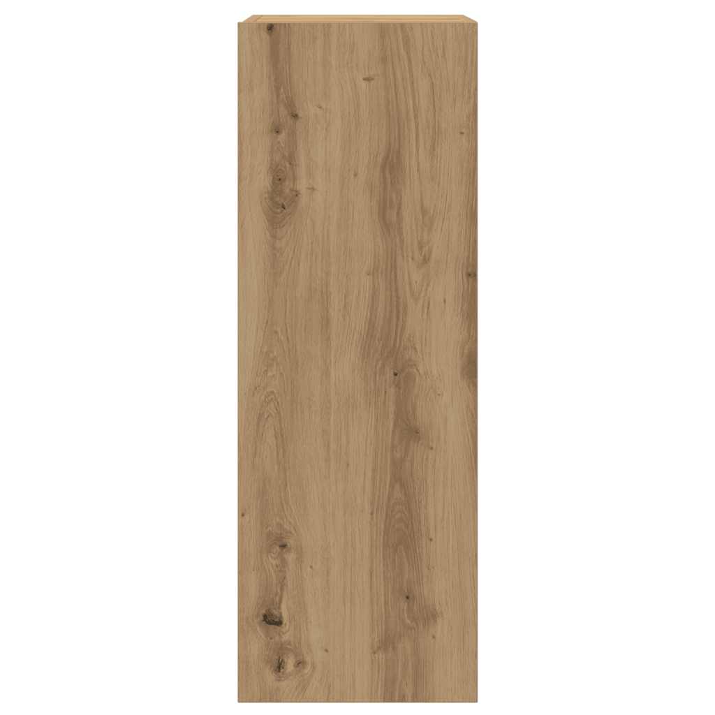 4-delig Tv-meubelset wandmontage bewerkt hout artisanaal eiken