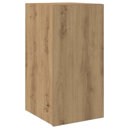 4-delig Tv-meubelset wandmontage bewerkt hout artisanaal eiken