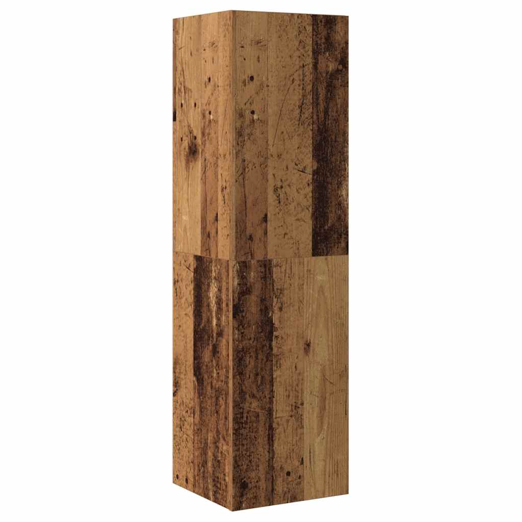 4-delig Tv-meubelset wandmontage bewerkt hout oud houtkleurig