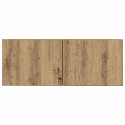 4-delig Tv-meubelset wandmontage bewerkt hout artisanaal eiken