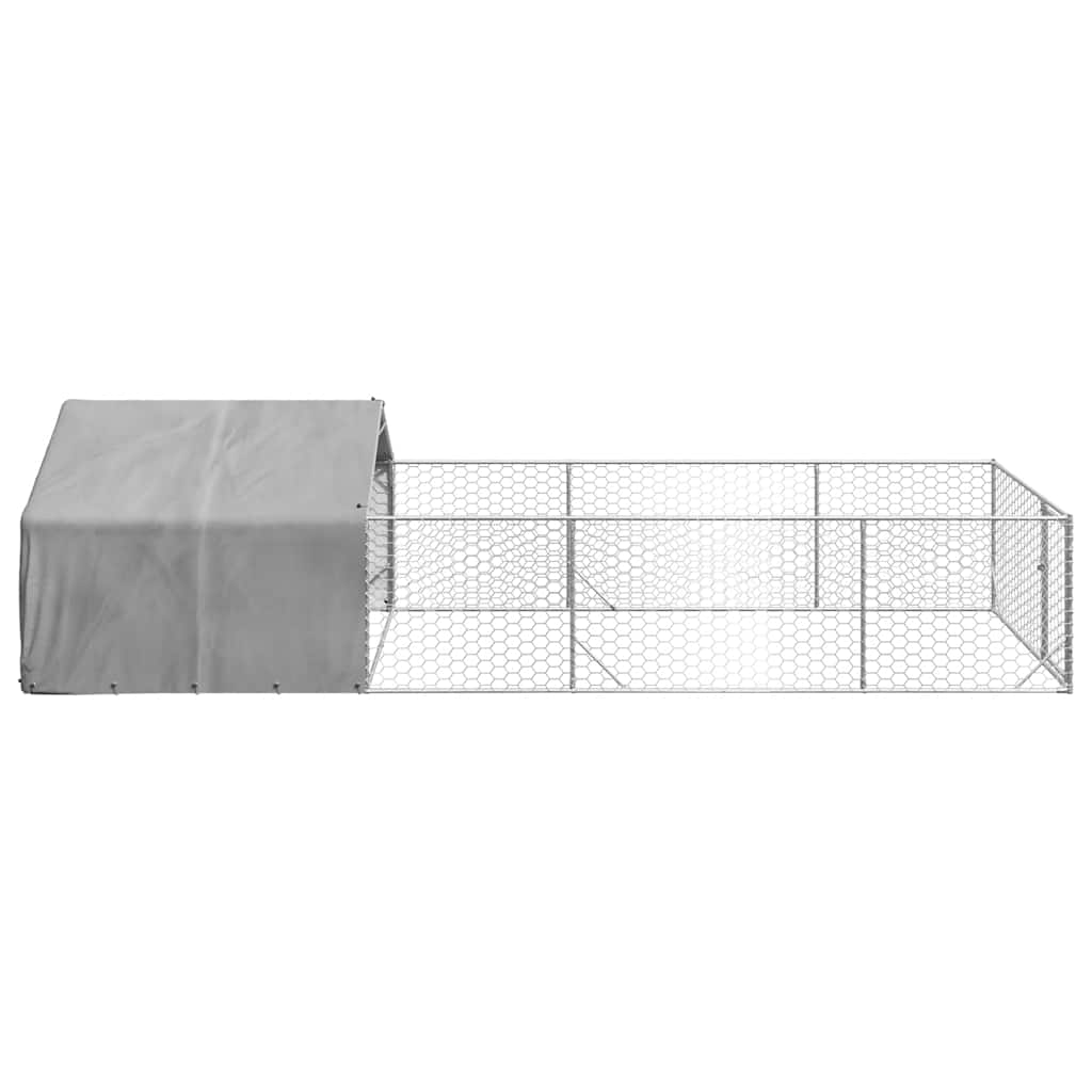 Hondenkennel Met Ren 6X2X1,5 M Gegalvaniseerd Staal 6 x 2 x 1.5 m