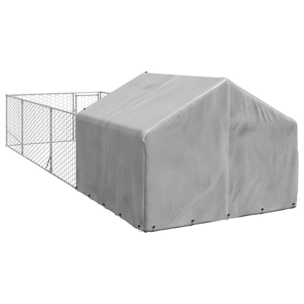 Hondenkennel Met Ren 6X2X1,5 M Gegalvaniseerd Staal 6 x 2 x 1.5 m