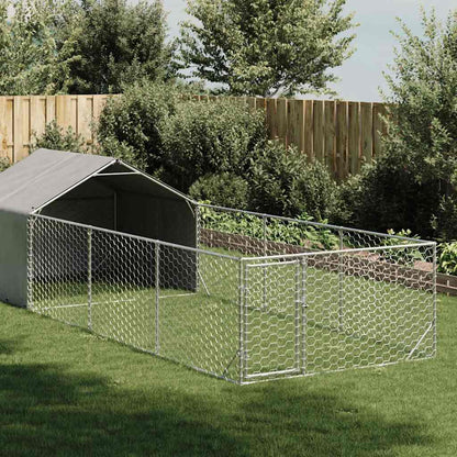 Hondenkennel Met Ren 6X2X1,5 M Gegalvaniseerd Staal 6 x 2 x 1.5 m