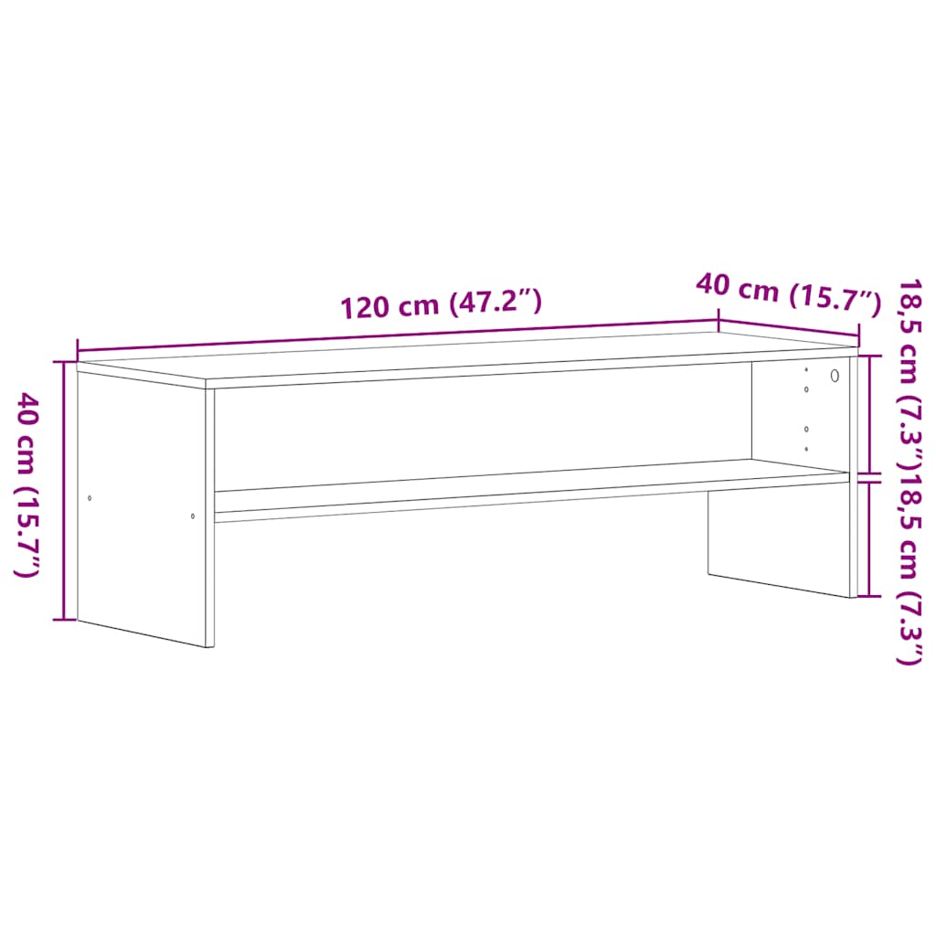 TV-meubel 120x40x40 cm spaanplaat zwart eikenkleurig