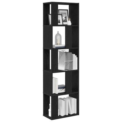 Boekenkast/scheidingsscherm spaanplaat zwart eikenkleurig