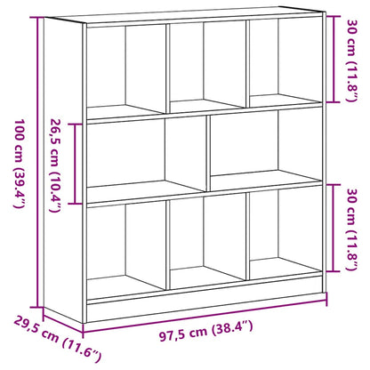 Boekenkast 97,5x29,5x100 cm spaanplaat zwart eikenkleurig