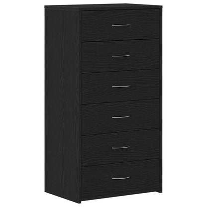 Dressoir met 6 lades 50x34x96 cm spaanplaat zwart eikenkleurig