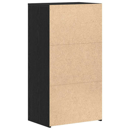 Dressoir met 6 lades 50x34x96 cm spaanplaat zwart eikenkleurig