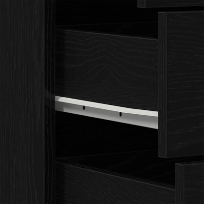 Dressoir met 6 lades 50x34x96 cm spaanplaat zwart eikenkleurig
