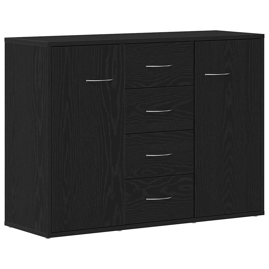 Dressoir 88x30x64 cm bewerkt hout zwart eikenkleurig
