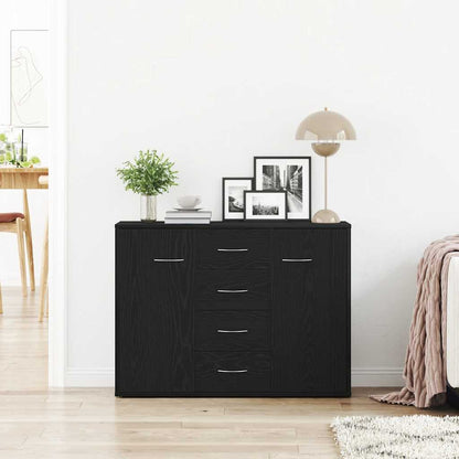 Dressoir 88x30x64 cm bewerkt hout zwart eikenkleurig