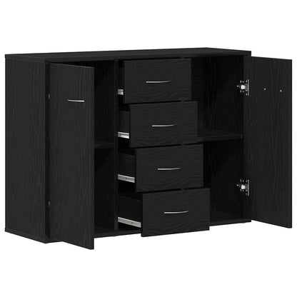 Dressoir 88x30x64 cm bewerkt hout zwart eikenkleurig