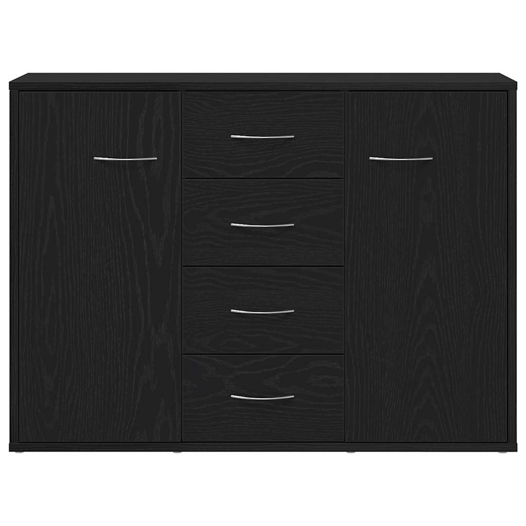 Dressoir 88x30x64 cm bewerkt hout zwart eikenkleurig