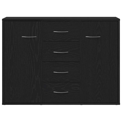 Dressoir 88x30x64 cm bewerkt hout zwart eikenkleurig