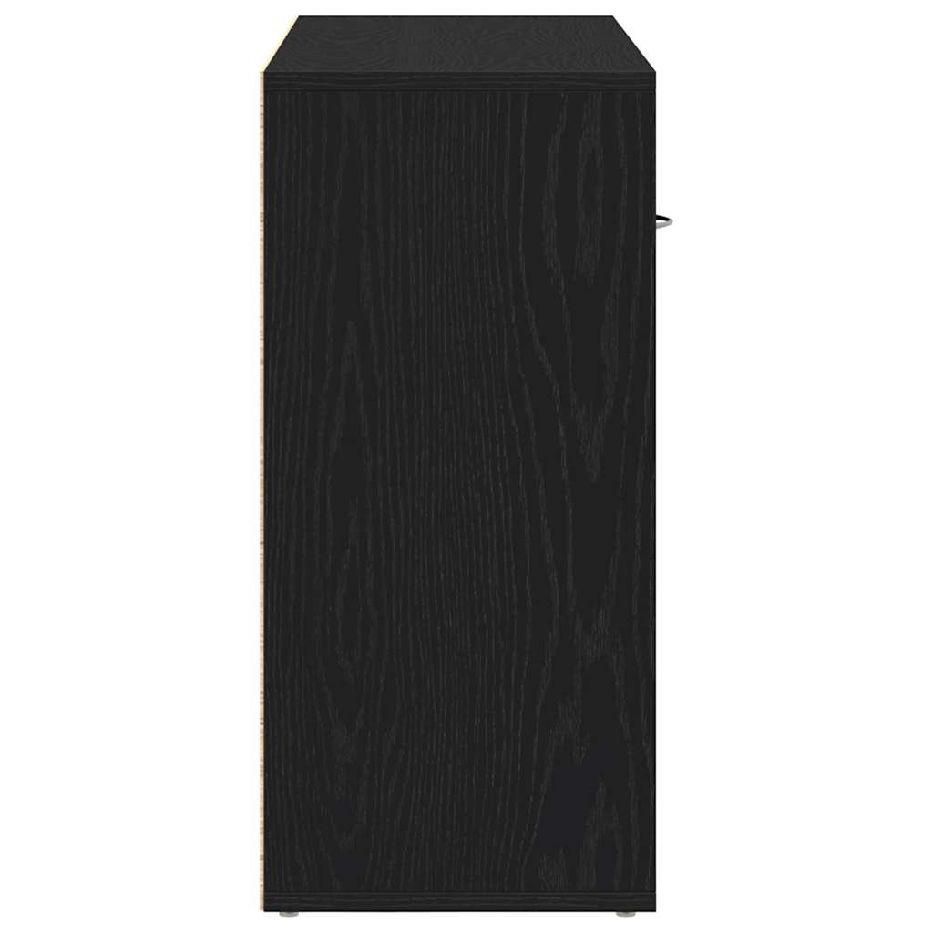 Dressoir 88x30x64 cm bewerkt hout zwart eikenkleurig