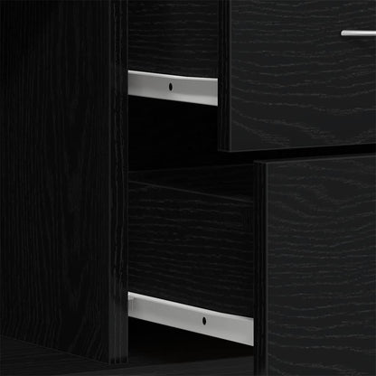 Dressoir 88x30x64 cm bewerkt hout zwart eikenkleurig