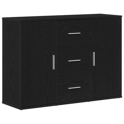 Dressoir 91x29,5x65 cm spaanplaat zwart eikenkleurig