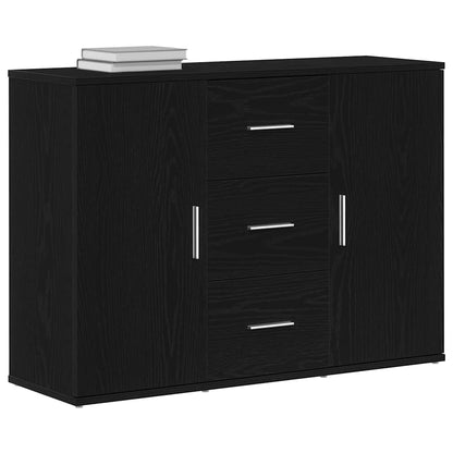 Dressoir 91x29,5x65 cm spaanplaat zwart eikenkleurig