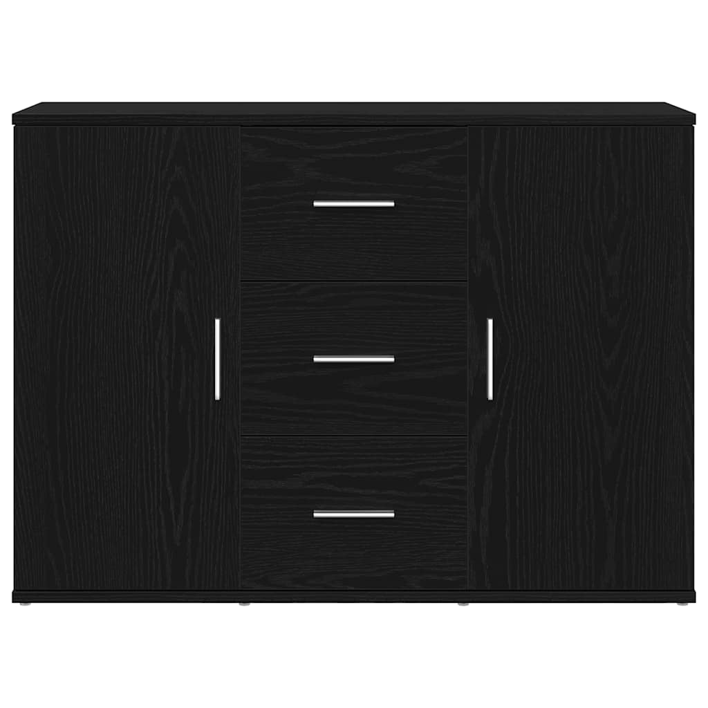 Dressoir 91x29,5x65 cm spaanplaat zwart eikenkleurig