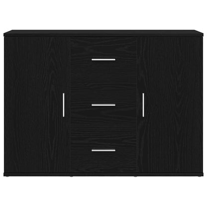 Dressoir 91x29,5x65 cm spaanplaat zwart eikenkleurig
