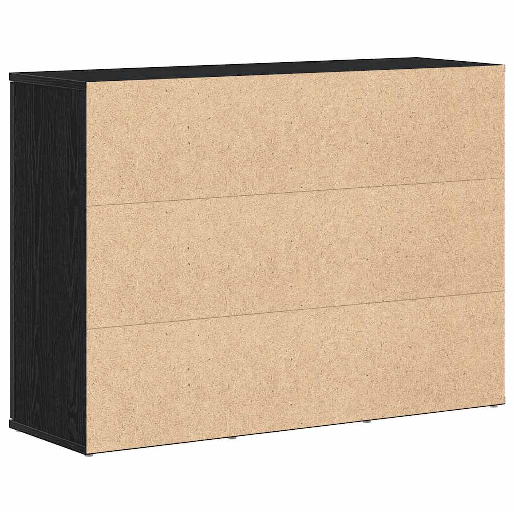 Dressoir 91x29,5x65 cm spaanplaat zwart eikenkleurig
