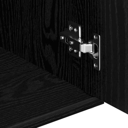 Dressoir 91x29,5x65 cm spaanplaat zwart eikenkleurig