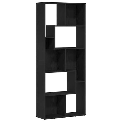 Boekenkast 67x24x161 cm bewerkt hout zwart eikenkleurig