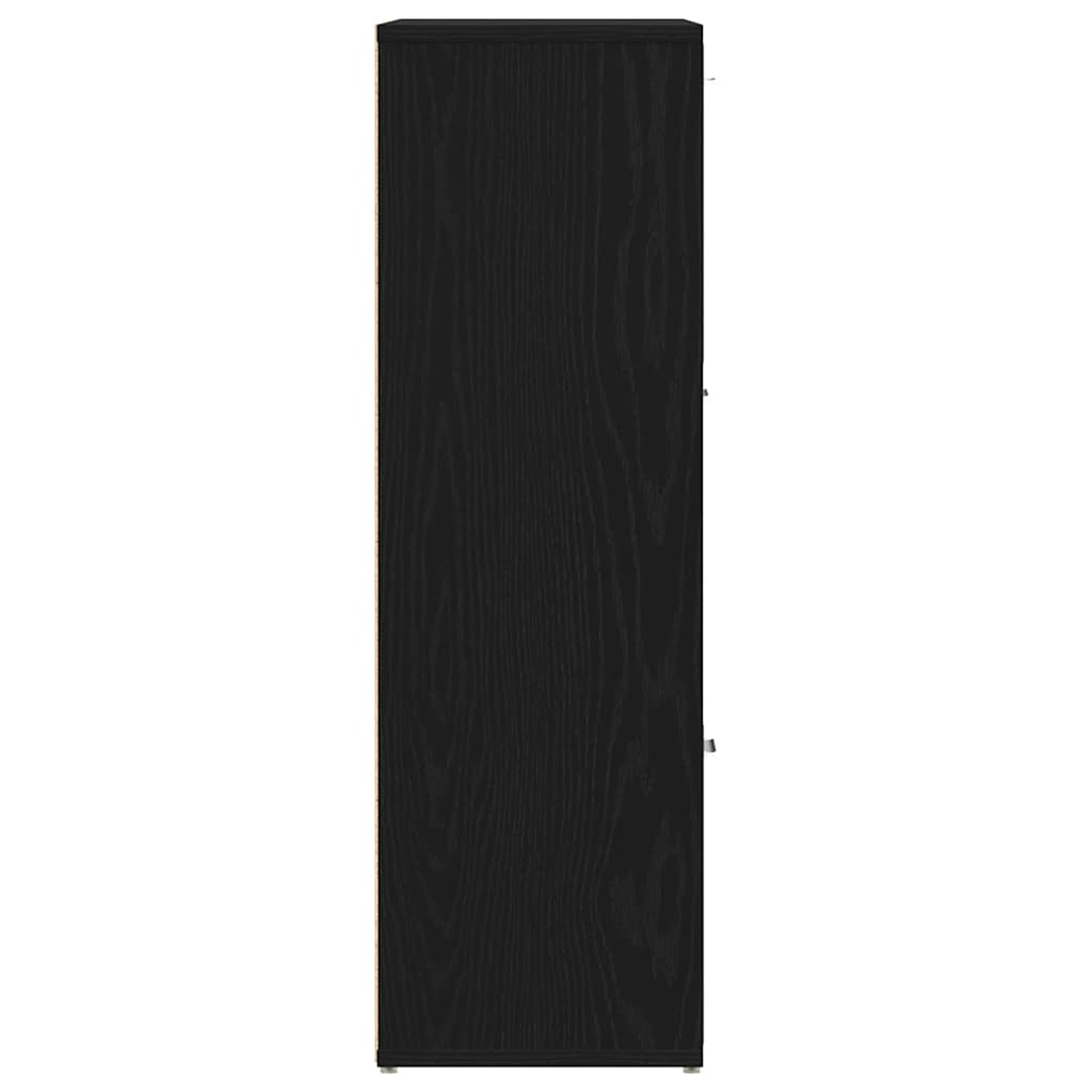 Boekenkast 90x28x90 cm bewerkt hout zwart eikenkleur