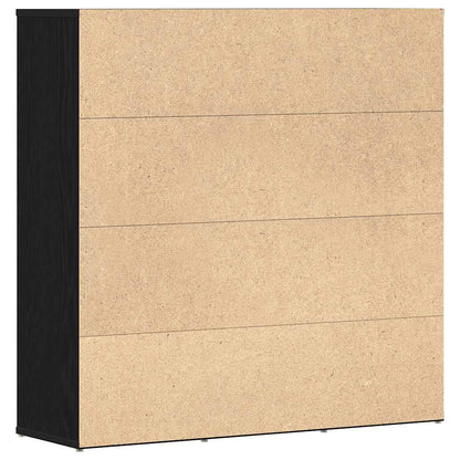 Boekenkast 90x28x90 cm bewerkt hout zwart eikenkleur