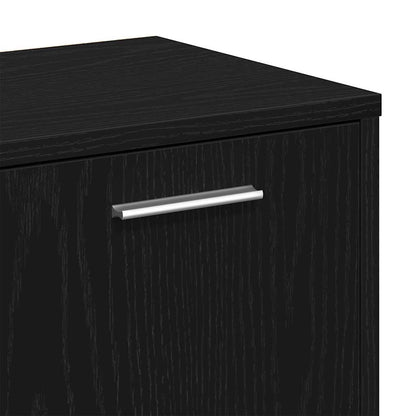Boekenkast 90x28x90 cm bewerkt hout zwart eikenkleur