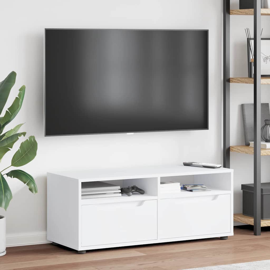 Tv-meubel VISNES 100x40x38 cm bewerkt hout wit