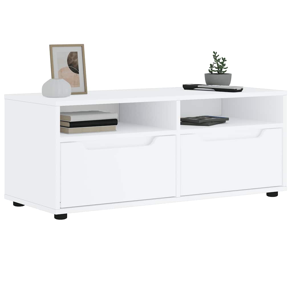 Tv-meubel VISNES 100x40x38 cm bewerkt hout wit