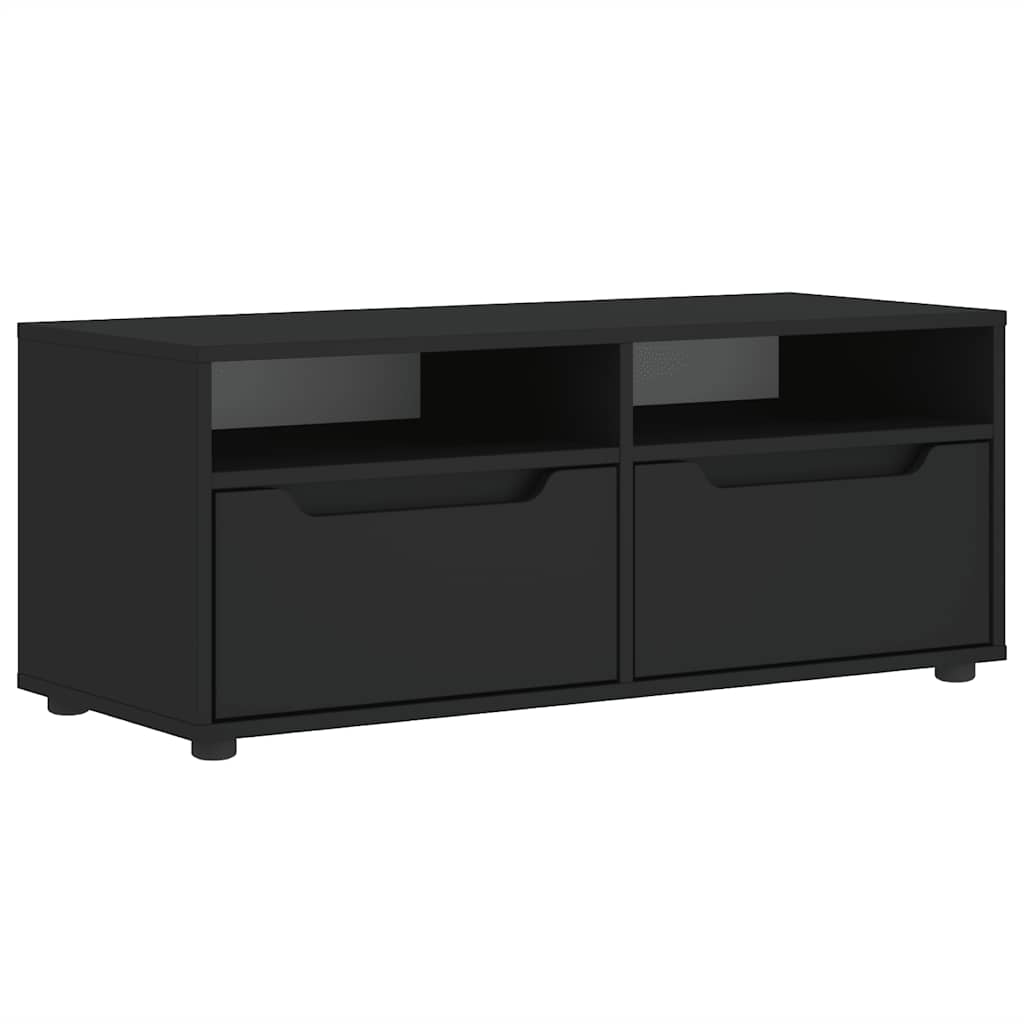 Tv-meubel VISNES 100x40x38 cm bewerkt hout zwart