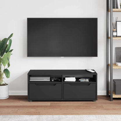 Tv-meubel VISNES 100x40x38 cm bewerkt hout zwart