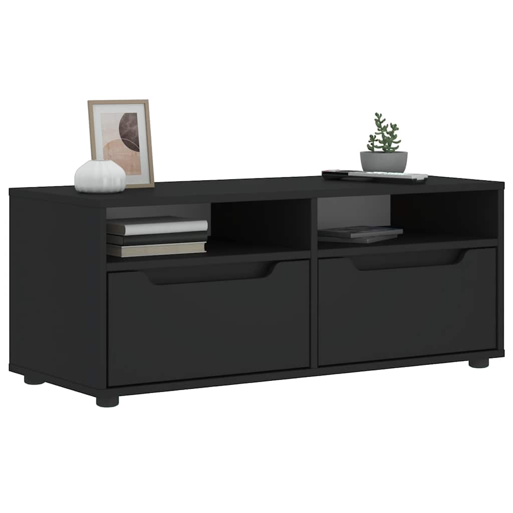 Tv-meubel VISNES 100x40x38 cm bewerkt hout zwart