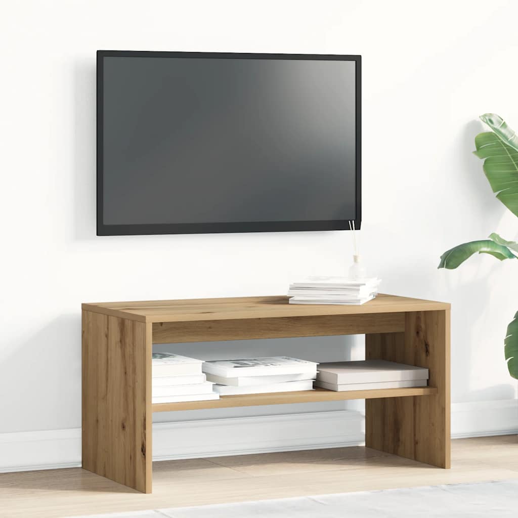 Tv-meubel 80x40x40 cm bewerkt hout artisanaal eikenkleur