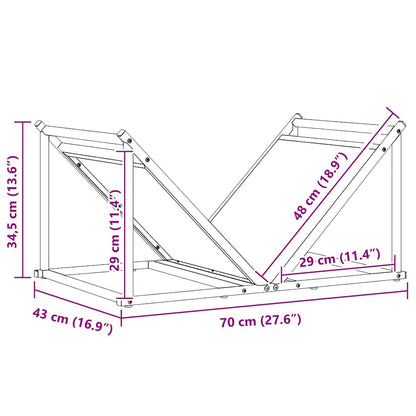 Brandhoutrek 70x43x34,5 cm koudgewalst staal zwart